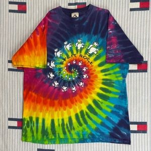 Vintage Split Rock Resort Hiking Bears Tie Dye short sleeve tee shirt